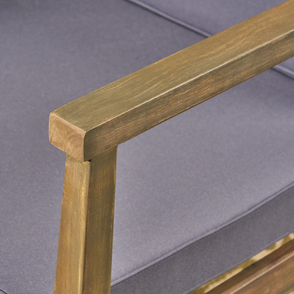 Fauteuils club d'extérieur Newbury en bois d'acacia avec coussins (lot de 2) par Christopher Knight Home