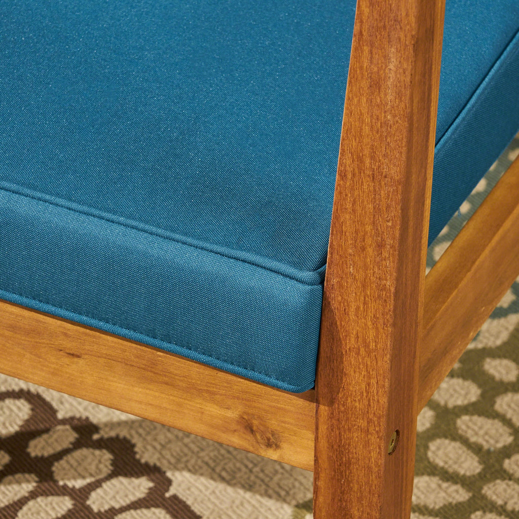 Fauteuils club d'extérieur Newbury en bois d'acacia avec coussins (lot de 2) par Christopher Knight Home