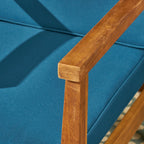 Fauteuils club d'extérieur Newbury en bois d'acacia avec coussins (lot de 2) par Christopher Knight Home