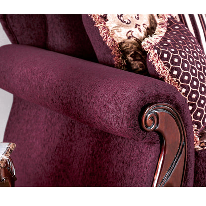 Canapé traditionnel Fova en tissu avec accoudoirs roulés par Furniture of America