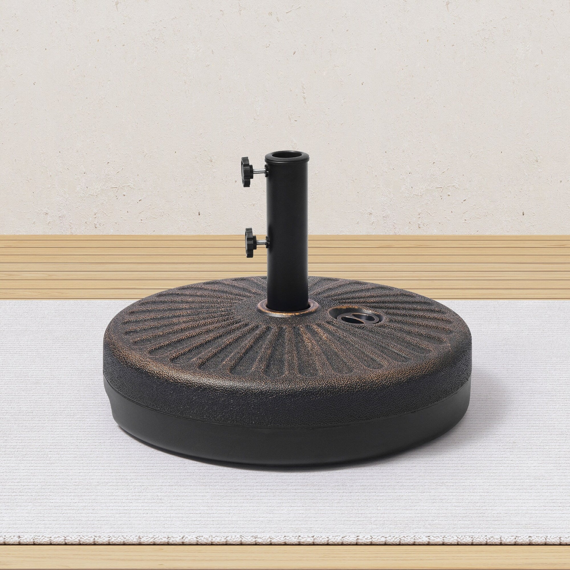 Newport 55-lb Fillable Round Patio Market Umbrella Base Stand - N/A