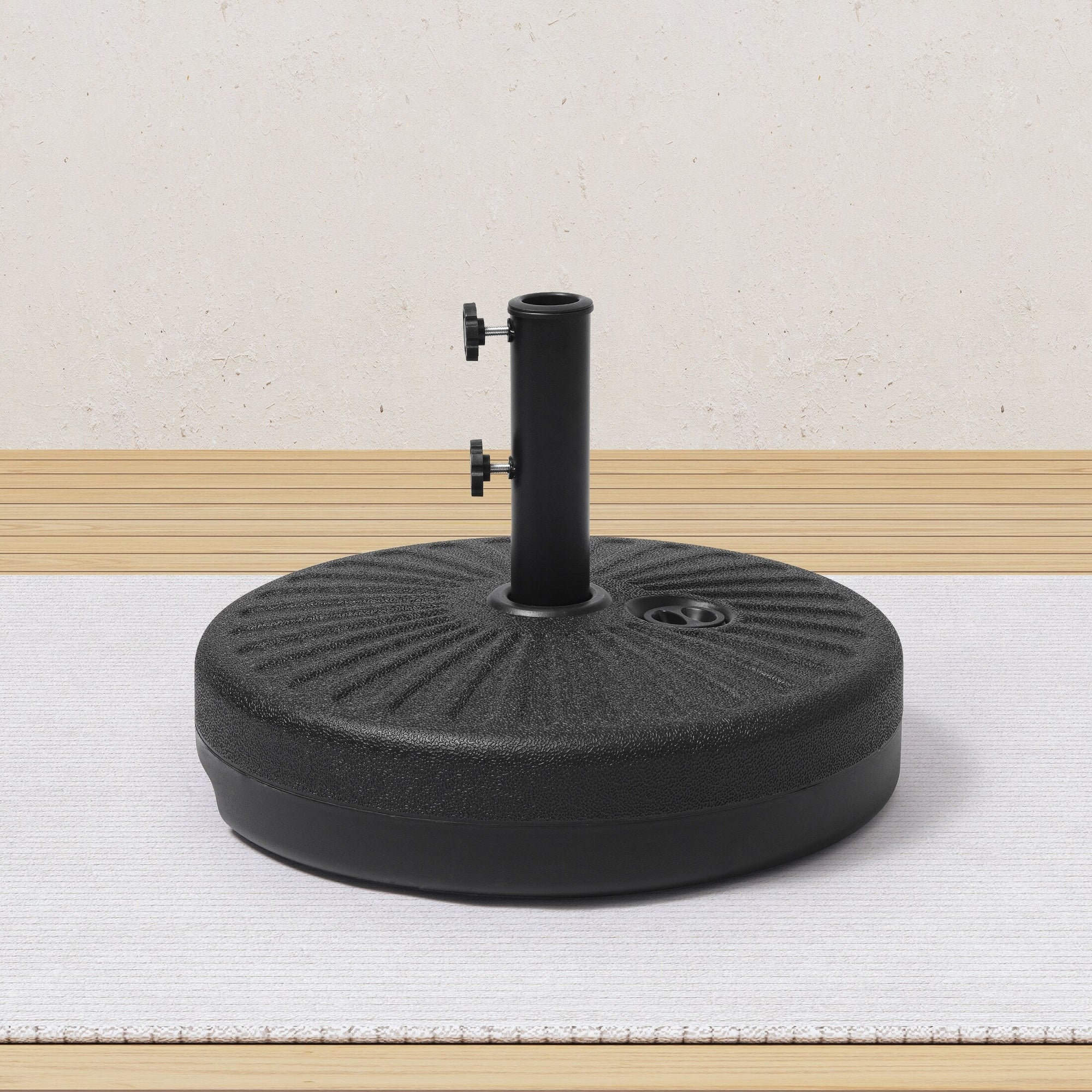 Newport 55-lb Fillable Round Patio Market Umbrella Base Stand - N/A
