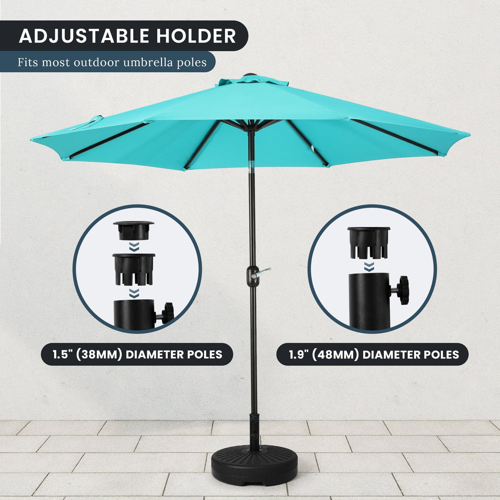 Newport 55-lb Fillable Round Patio Market Umbrella Base Stand - N/A