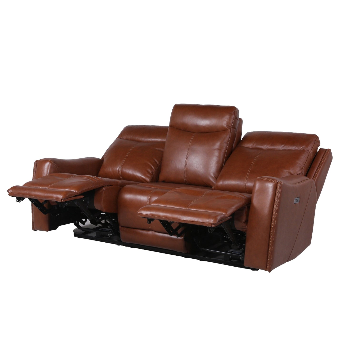 Canapé inclinable Newport Power en cuir pleine fleur Steve Silver
