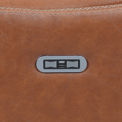 Canapé inclinable Newport Power en cuir pleine fleur Steve Silver