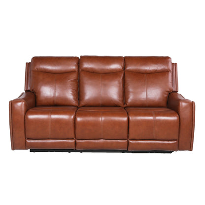 Canapé inclinable Newport Power en cuir pleine fleur Steve Silver