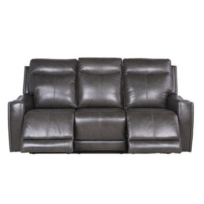Canapé inclinable Newport Power en cuir pleine fleur Steve Silver