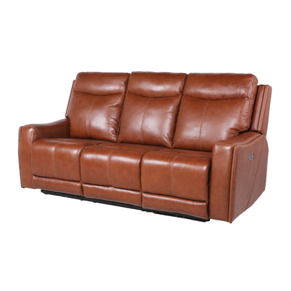 Canapé inclinable Newport Power en cuir pleine fleur Steve Silver