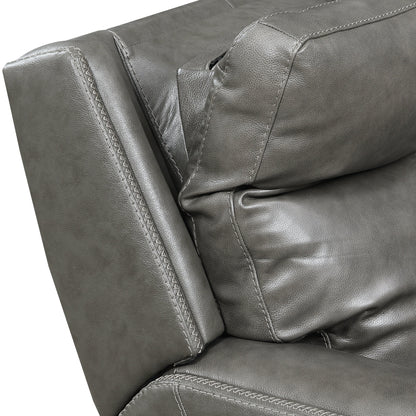 Canapé inclinable Newport Power en cuir pleine fleur Steve Silver