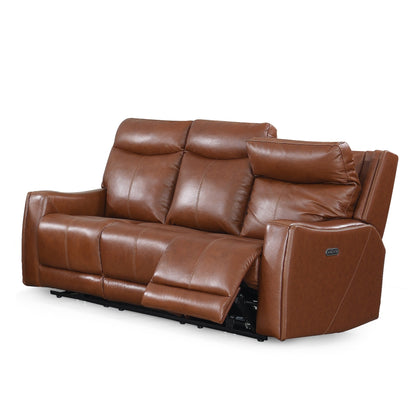 Canapé inclinable Newport Power en cuir pleine fleur Steve Silver