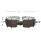 Ensemble de canapés sectionnels Newton en osier toutes saisons par Christopher Knight Home