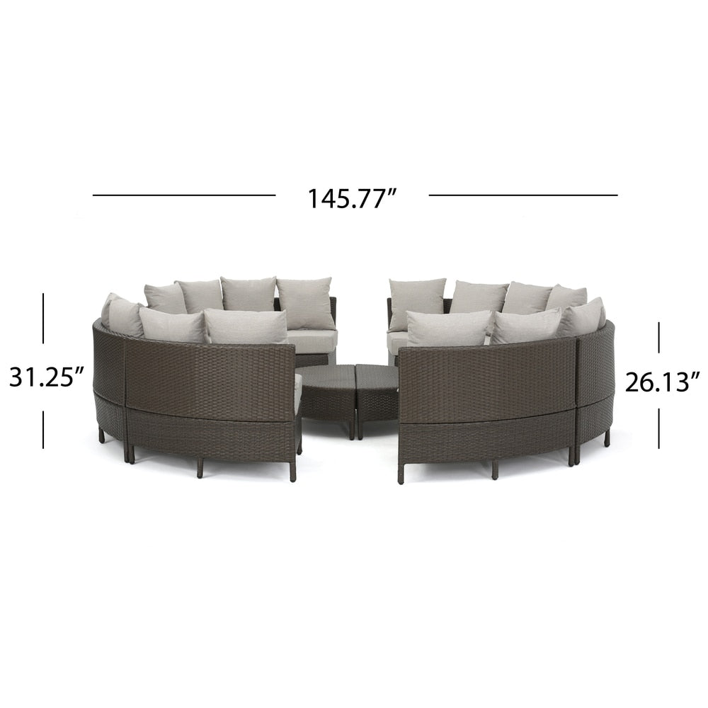Ensemble de canapés sectionnels Newton en osier toutes saisons par Christopher Knight Home