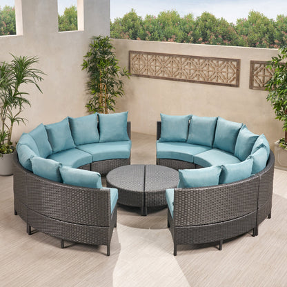 Ensemble de canapés sectionnels Newton en osier toutes saisons par Christopher Knight Home
