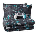 Parure de lit en microfibre gris foncé/bleu Next Level ALEX + BELLA