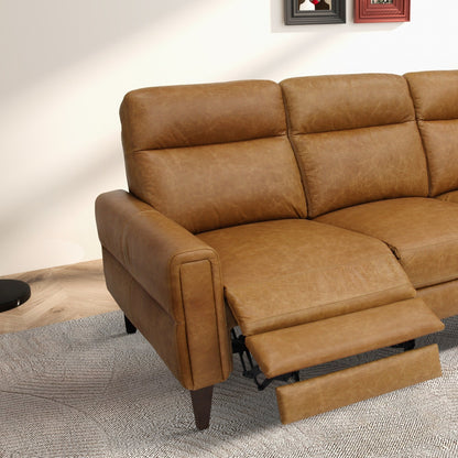 Canapé inclinable en cuir véritable à dossier serré Nimbus, style Mid-Century Modern