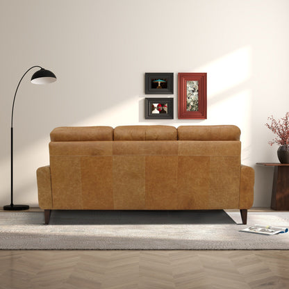 Canapé inclinable en cuir véritable à dossier serré Nimbus, style Mid-Century Modern