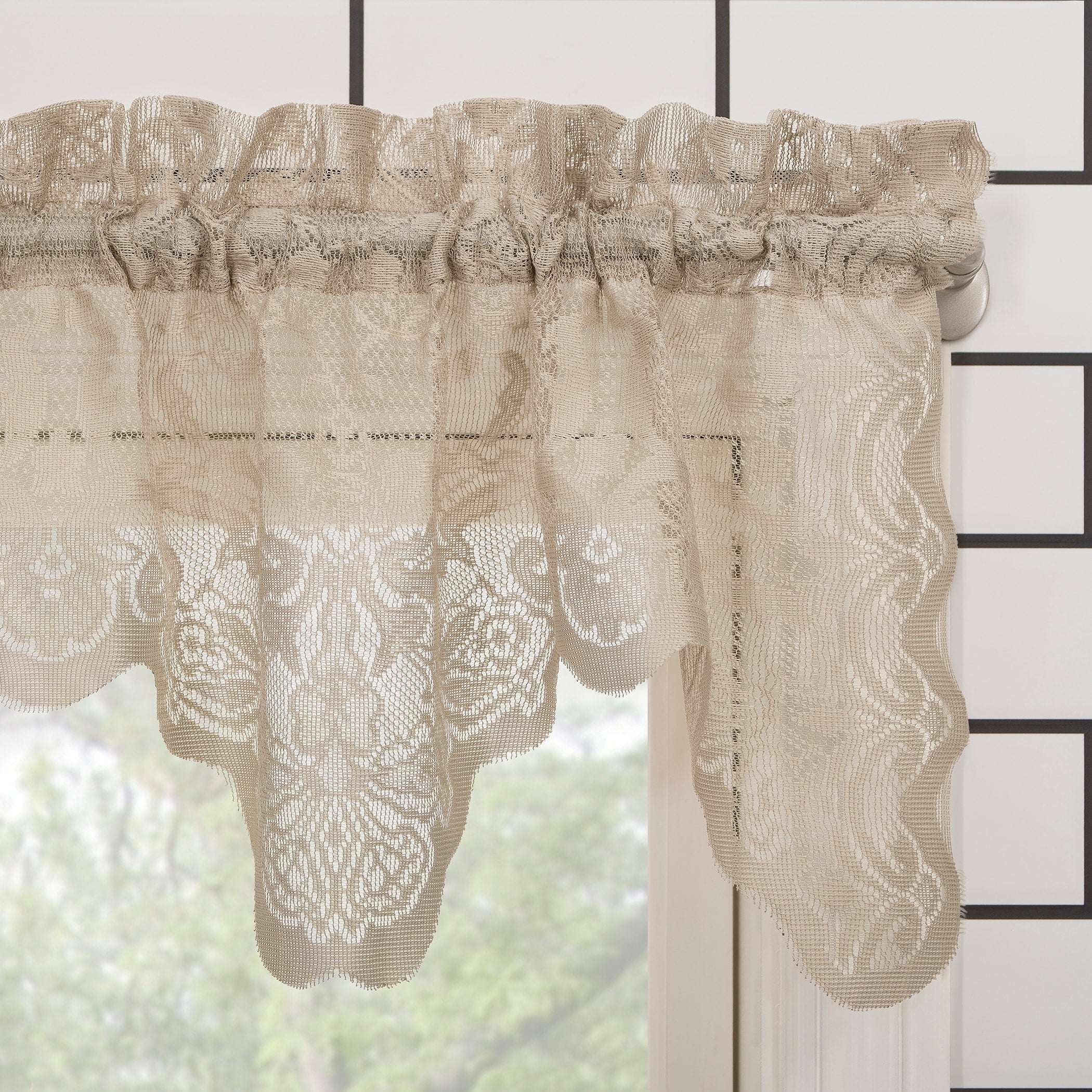 N° 918 Alison Sheer Lace Rideau de cuisine Cantonnière