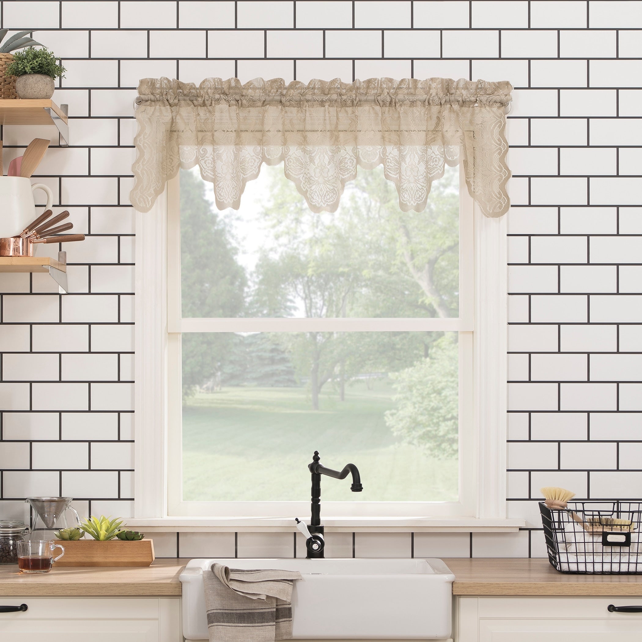 N° 918 Alison Sheer Lace Rideau de cuisine Cantonnière