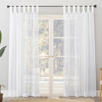 N° 918 Amina Rideau transparent à passants pour intérieur/extérieur, à tissage ouvert, panneau simple