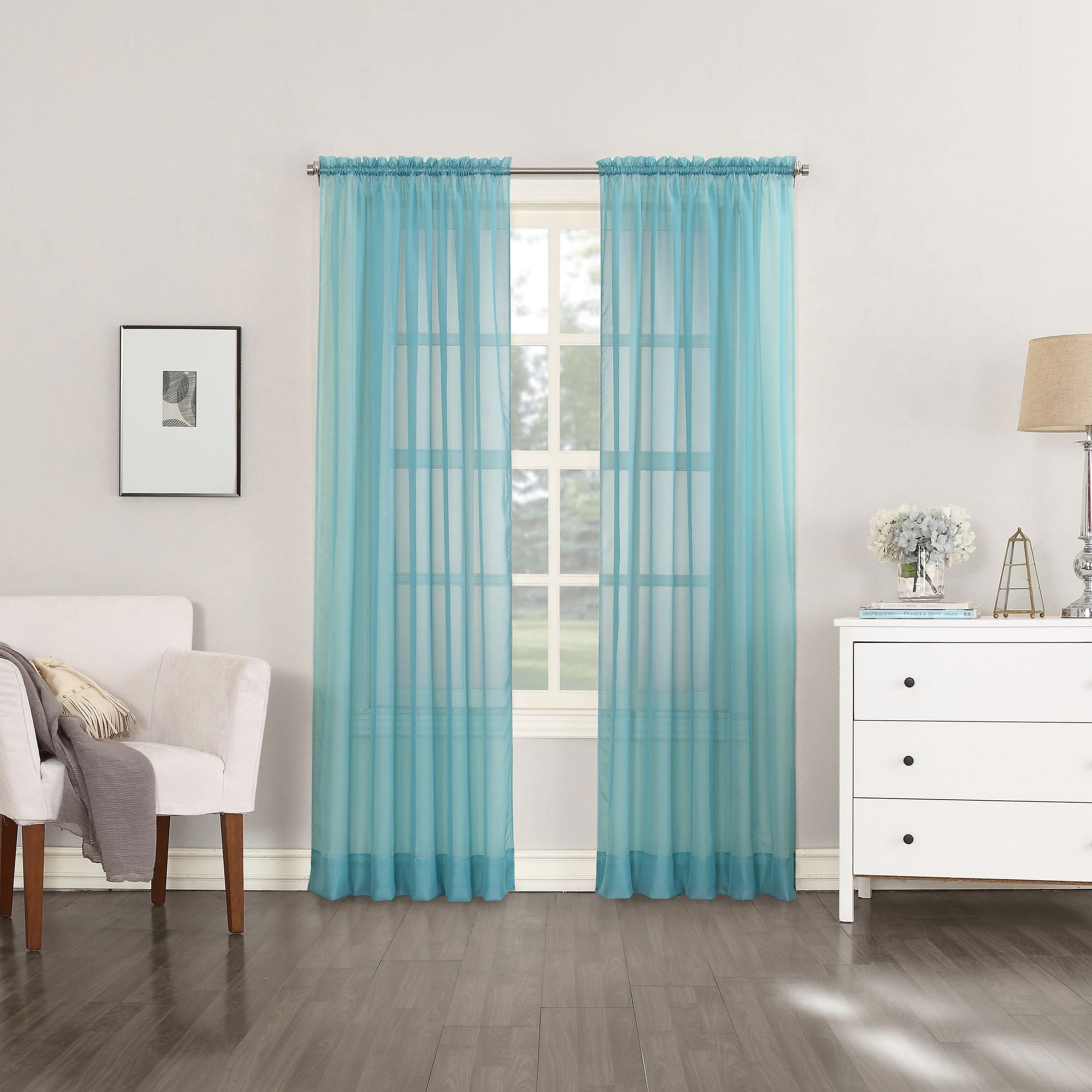 N° 918 Emily Voile Sheer Tringle Rideau 1 pièce, panneau simple
