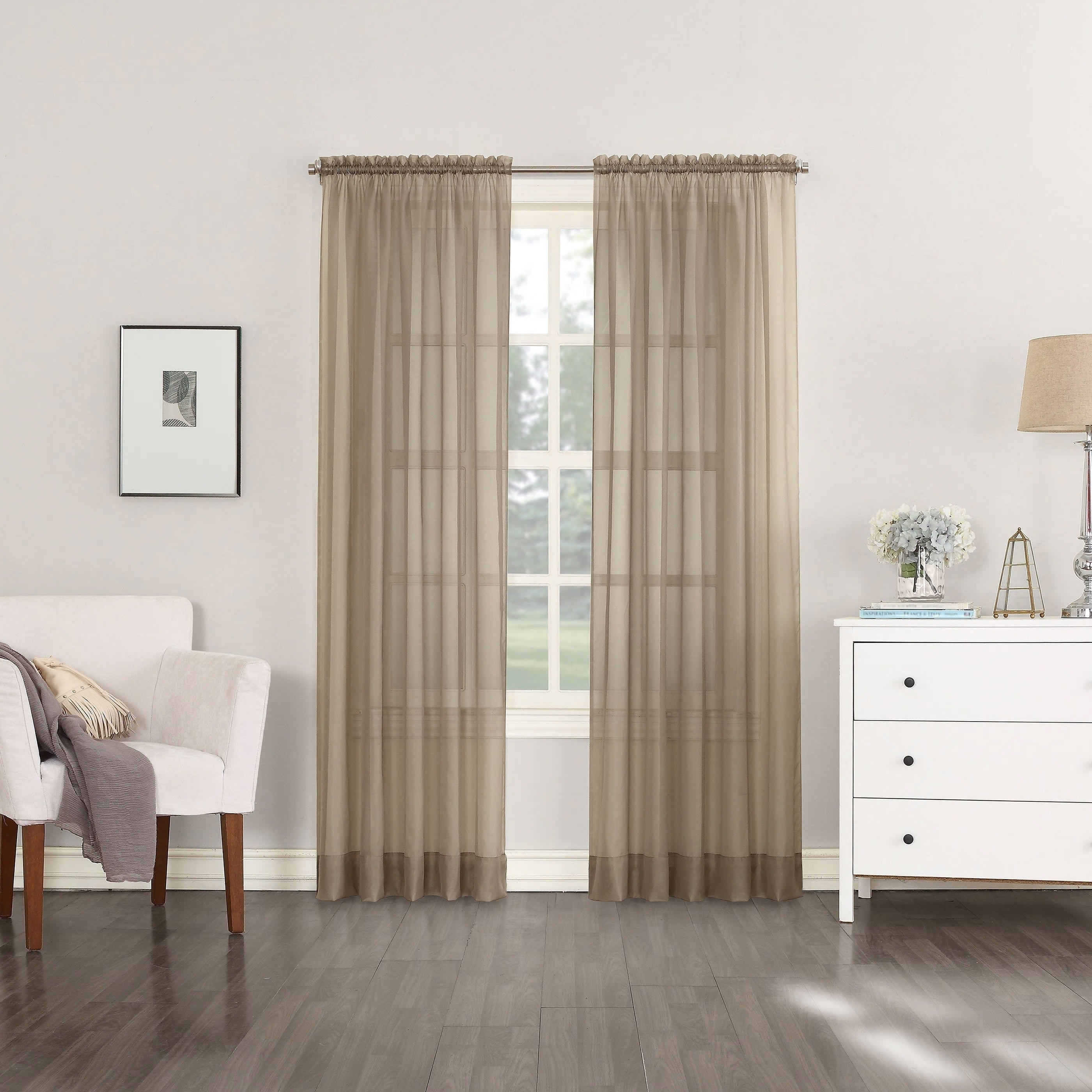 N° 918 Emily Voile Sheer Tringle Rideau 1 pièce, panneau simple