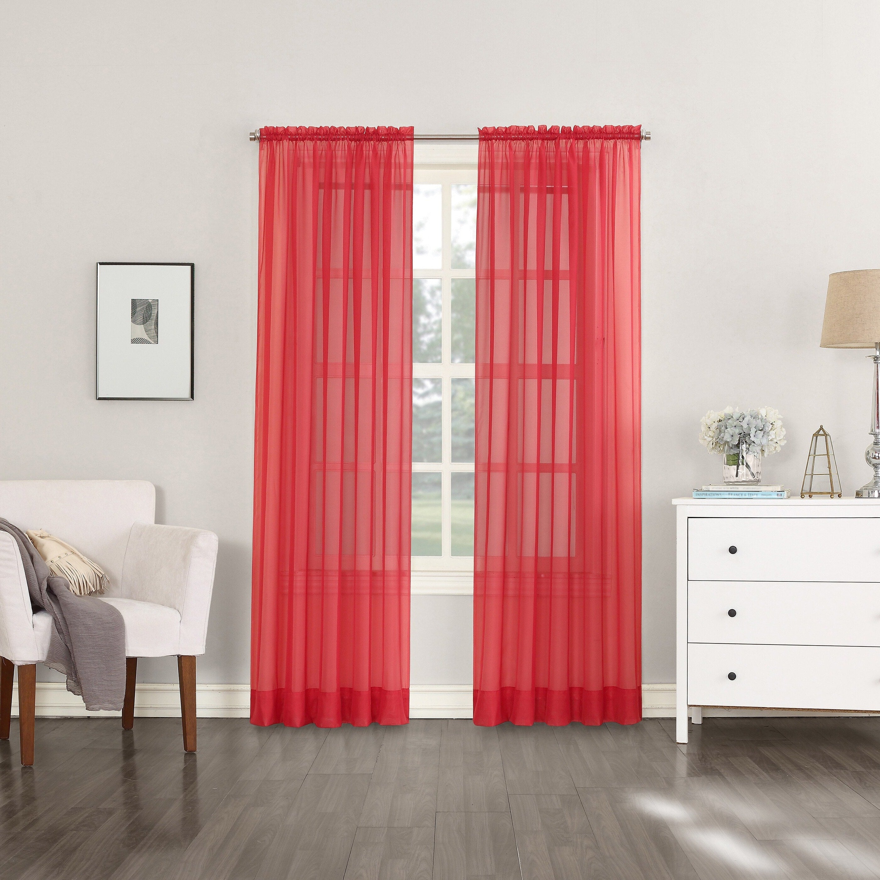 N° 918 Emily Voile Sheer Tringle Rideau 1 pièce, panneau simple