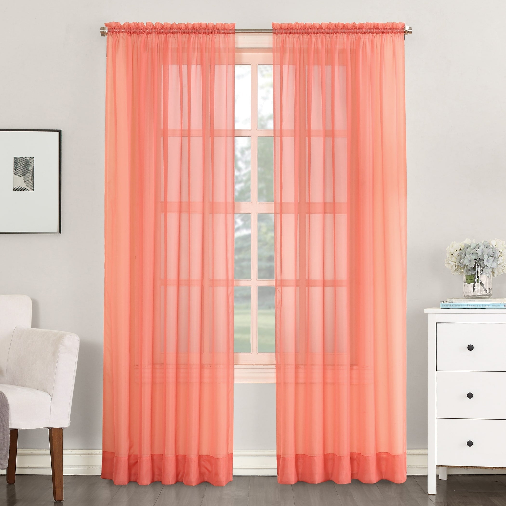 N° 918 Emily Voile Sheer Tringle Rideau 1 pièce, panneau simple