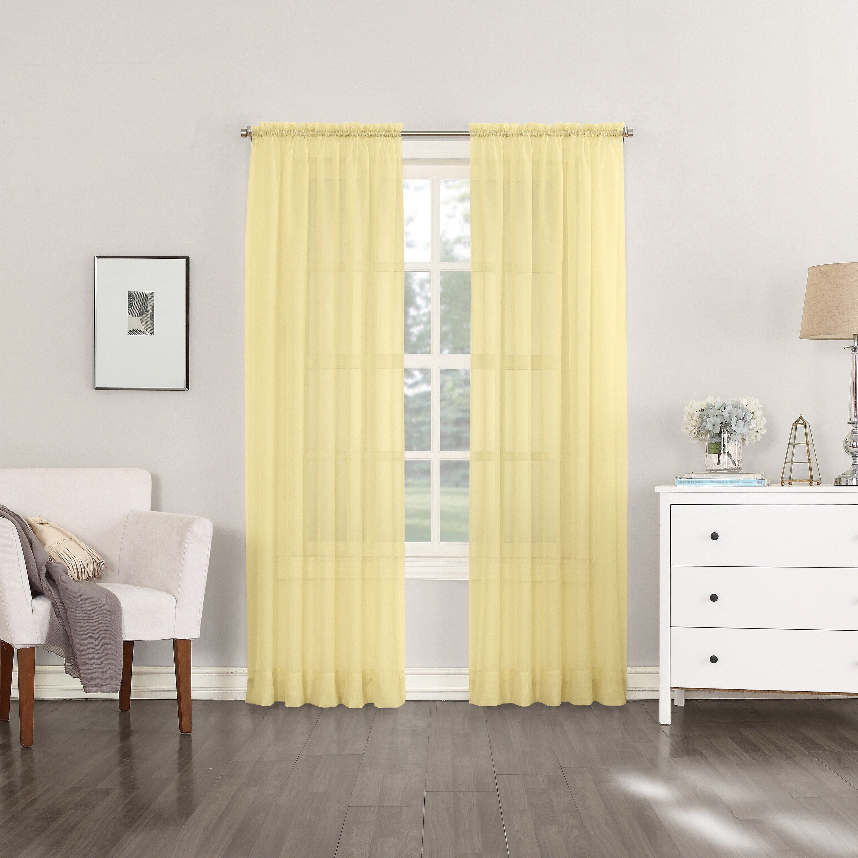 N° 918 Emily Voile Sheer Tringle Rideau 1 pièce, panneau simple