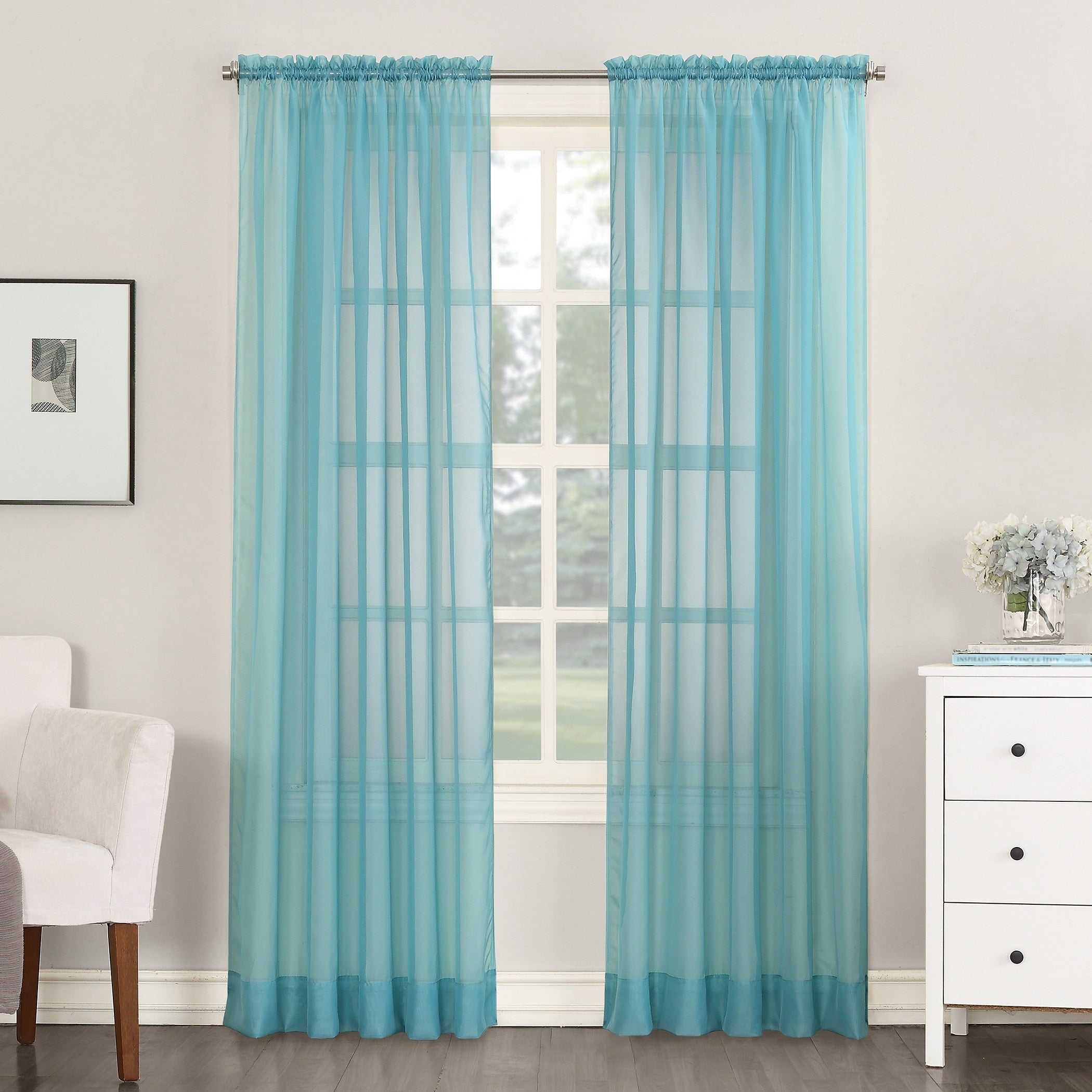 N° 918 Emily Voile Sheer Tringle Rideau 1 pièce, panneau simple