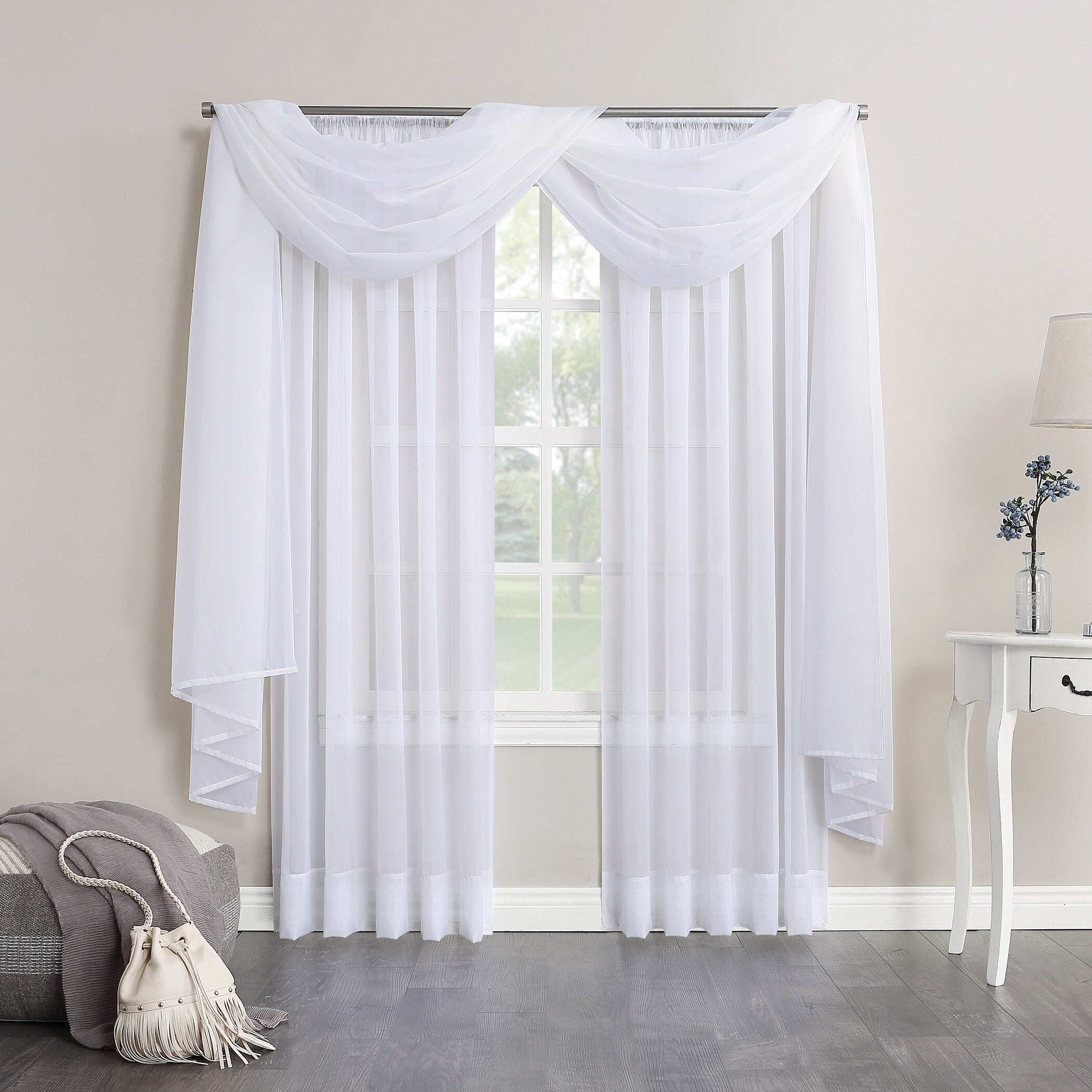 N° 918 Emily Voile Sheer Tringle Rideau 1 pièce, panneau simple
