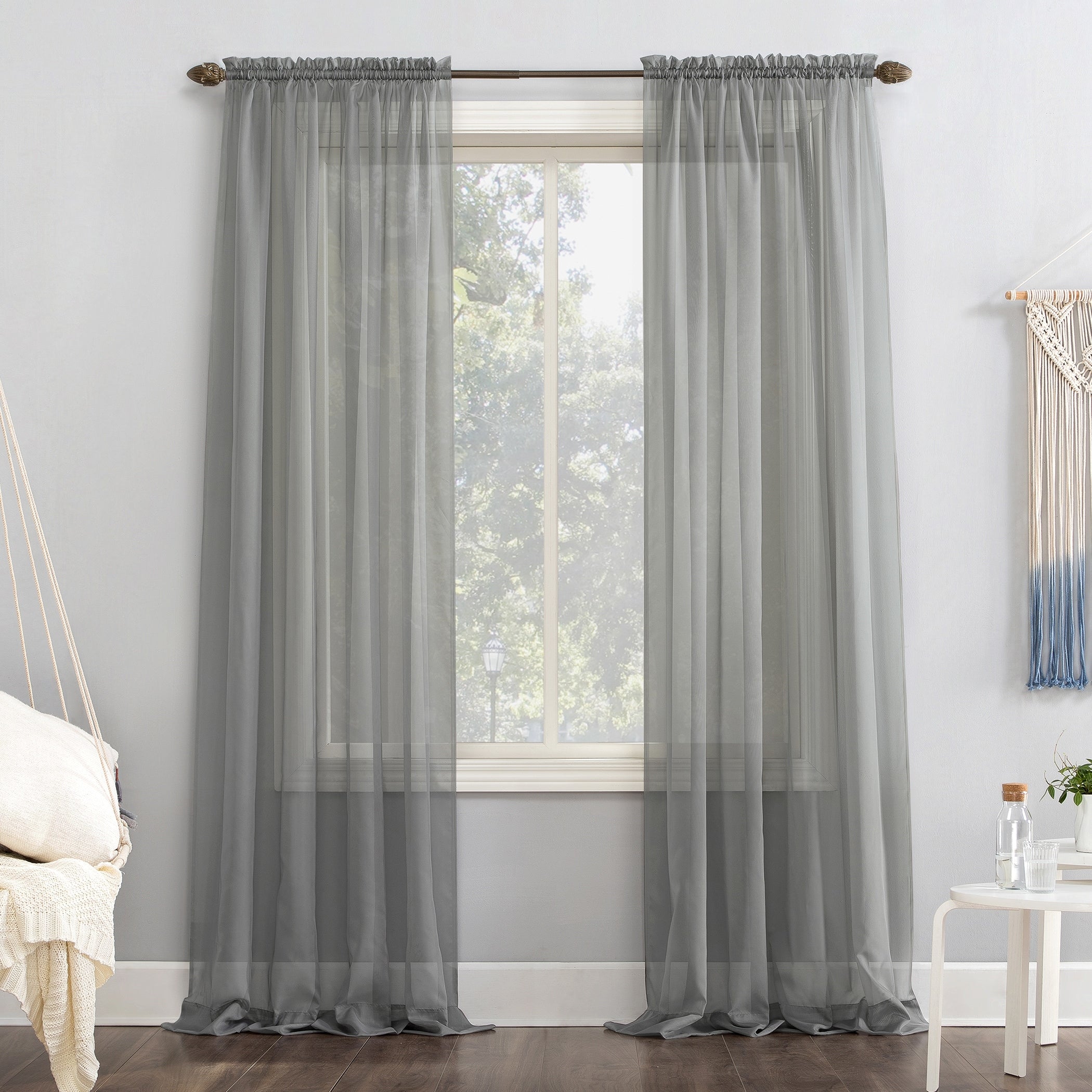 N° 918 Emily Voile Sheer Tringle Rideau 1 pièce, panneau simple