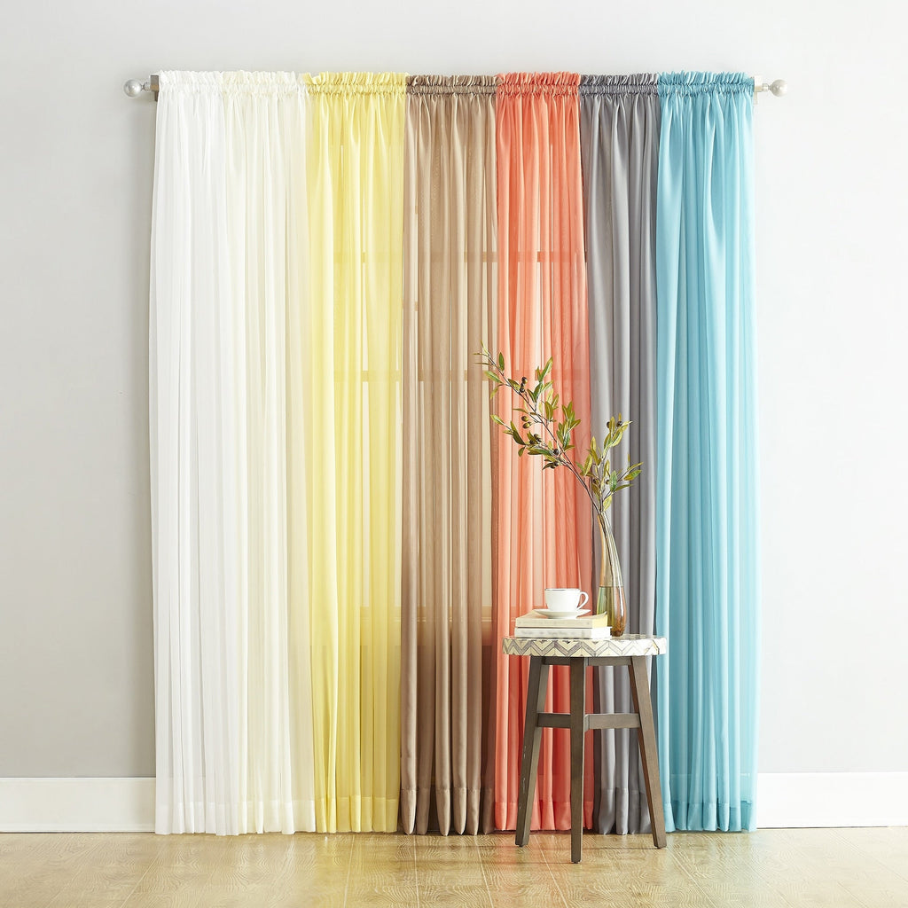 N° 918 Emily Voile Sheer Tringle Rideau 1 pièce, panneau simple