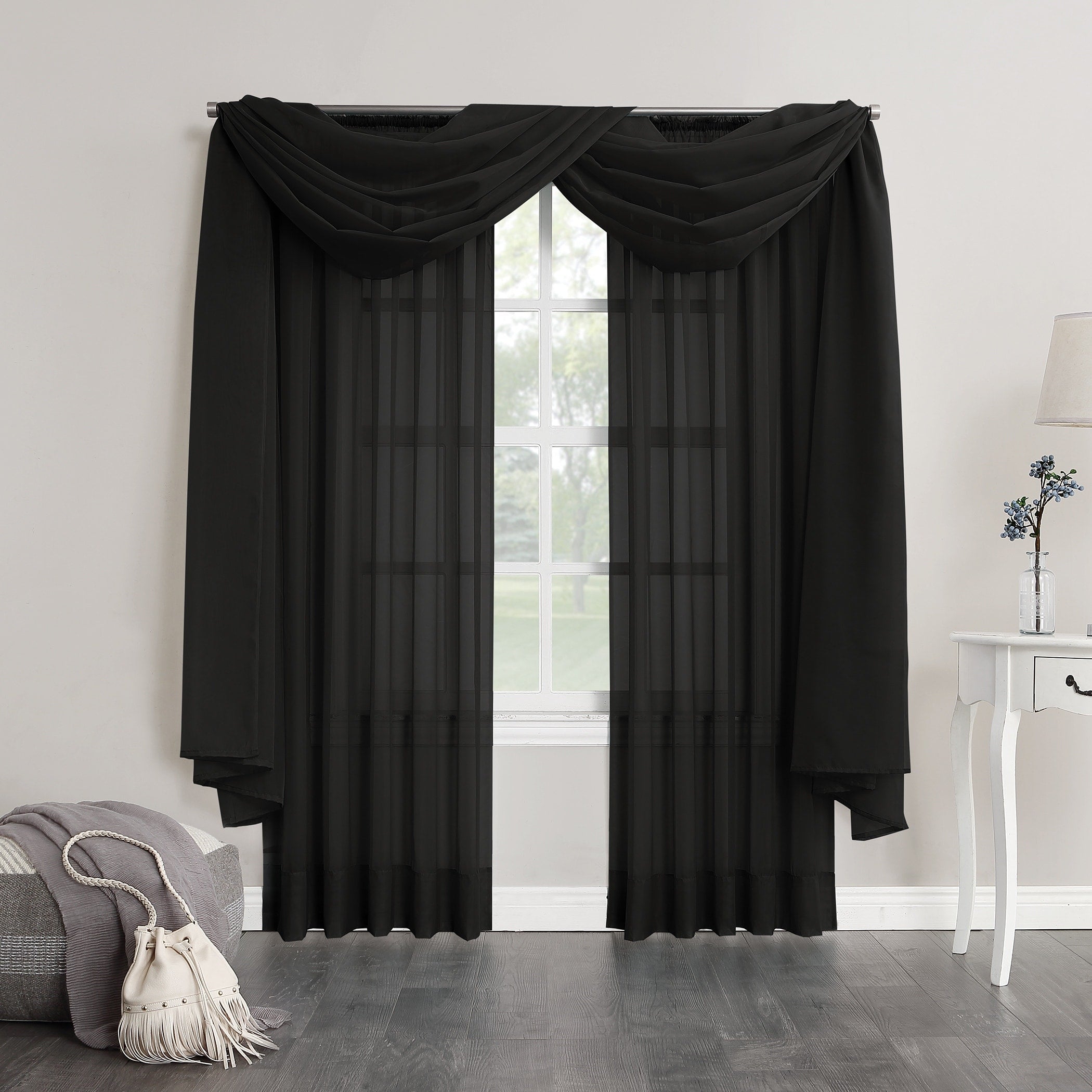 N° 918 Emily Voile Sheer Tringle Rideau 1 pièce, panneau simple