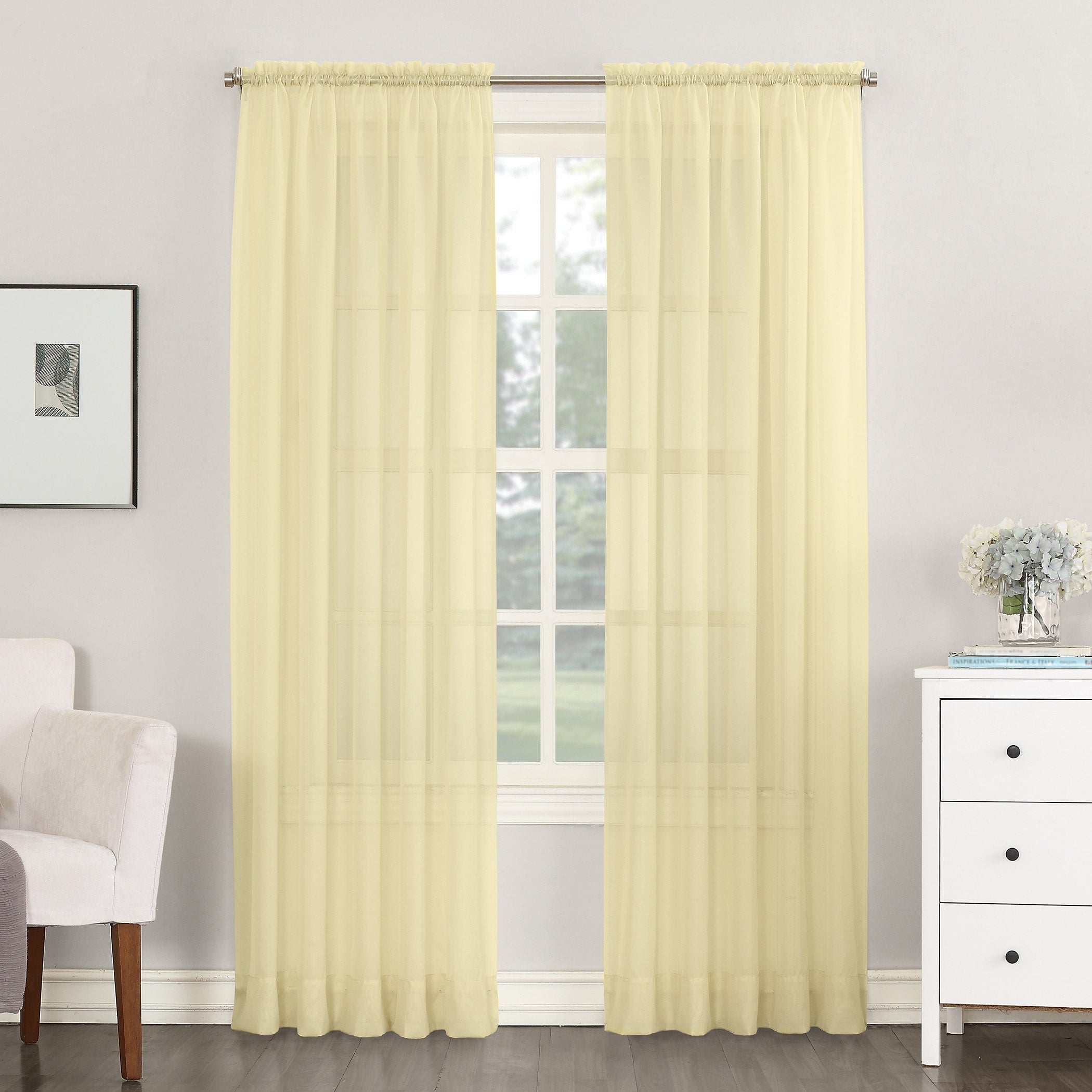 N° 918 Emily Voile Sheer Tringle Rideau 1 pièce, panneau simple