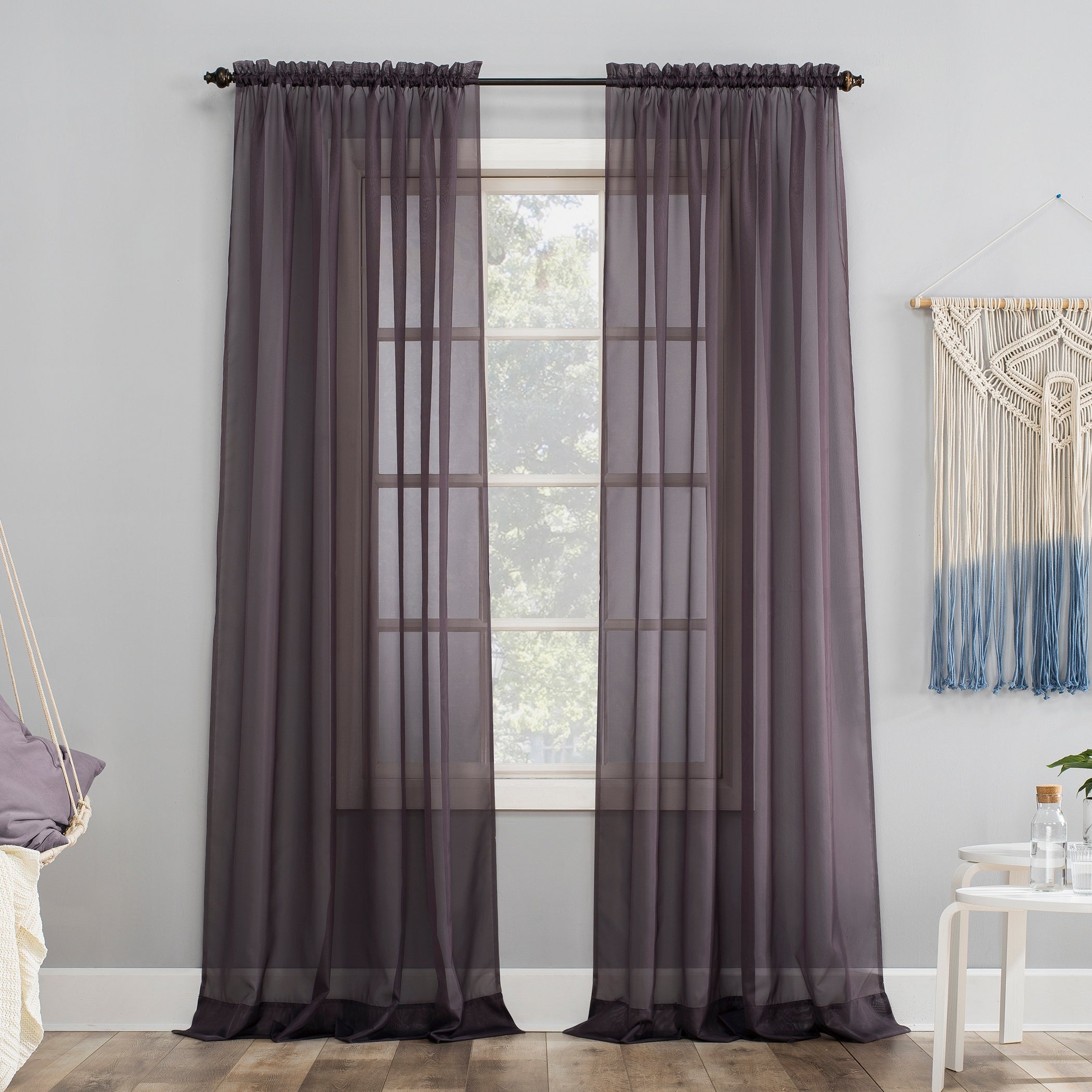N° 918 Emily Voile Sheer Tringle Rideau 1 pièce, panneau simple