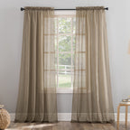N° 918 Erica Panneau de rideau 1 pièce en voile écrasé transparent avec passe-tringle, panneau simple