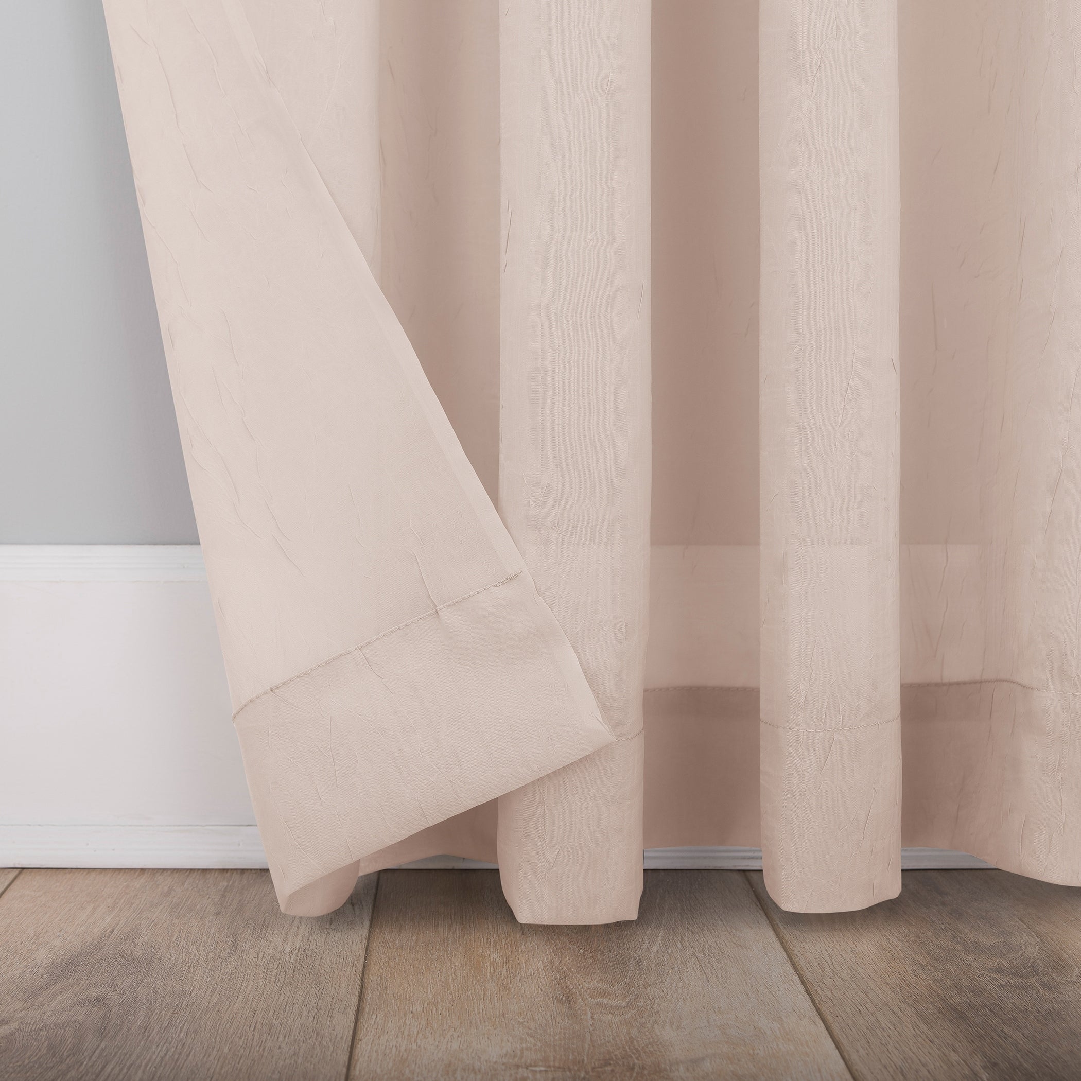 N° 918 Erica Panneau de rideau 1 pièce en voile écrasé transparent avec passe-tringle, panneau simple