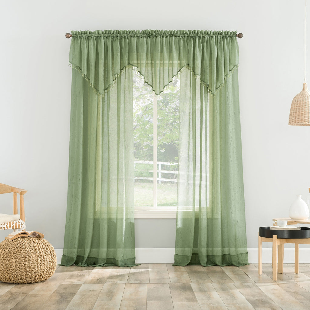 N° 918 Erica Panneau de rideau 1 pièce en voile écrasé transparent avec passe-tringle, panneau simple