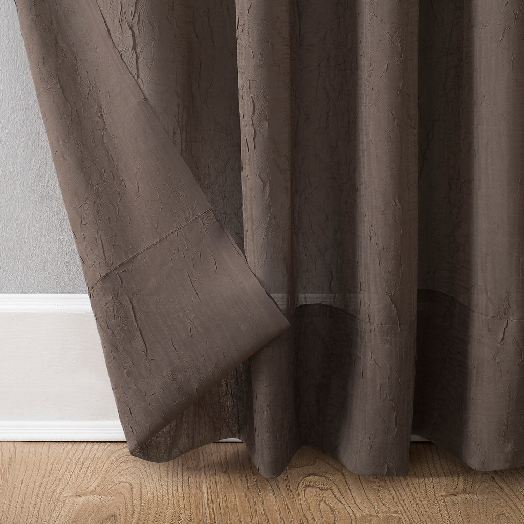 N° 918 Erica Panneau de rideau 1 pièce en voile écrasé transparent avec passe-tringle, panneau simple