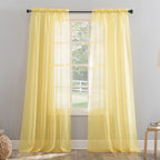 N° 918 Erica Panneau de rideau 1 pièce en voile écrasé transparent avec passe-tringle, panneau simple