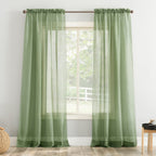 N° 918 Erica Panneau de rideau 1 pièce en voile écrasé transparent avec passe-tringle, panneau simple