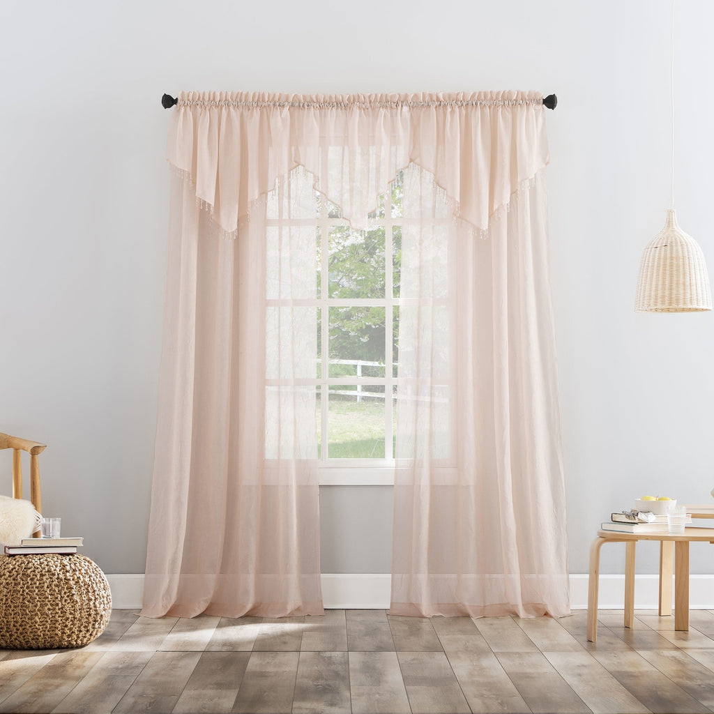 N° 918 Erica Panneau de rideau 1 pièce en voile écrasé transparent avec passe-tringle, panneau simple
