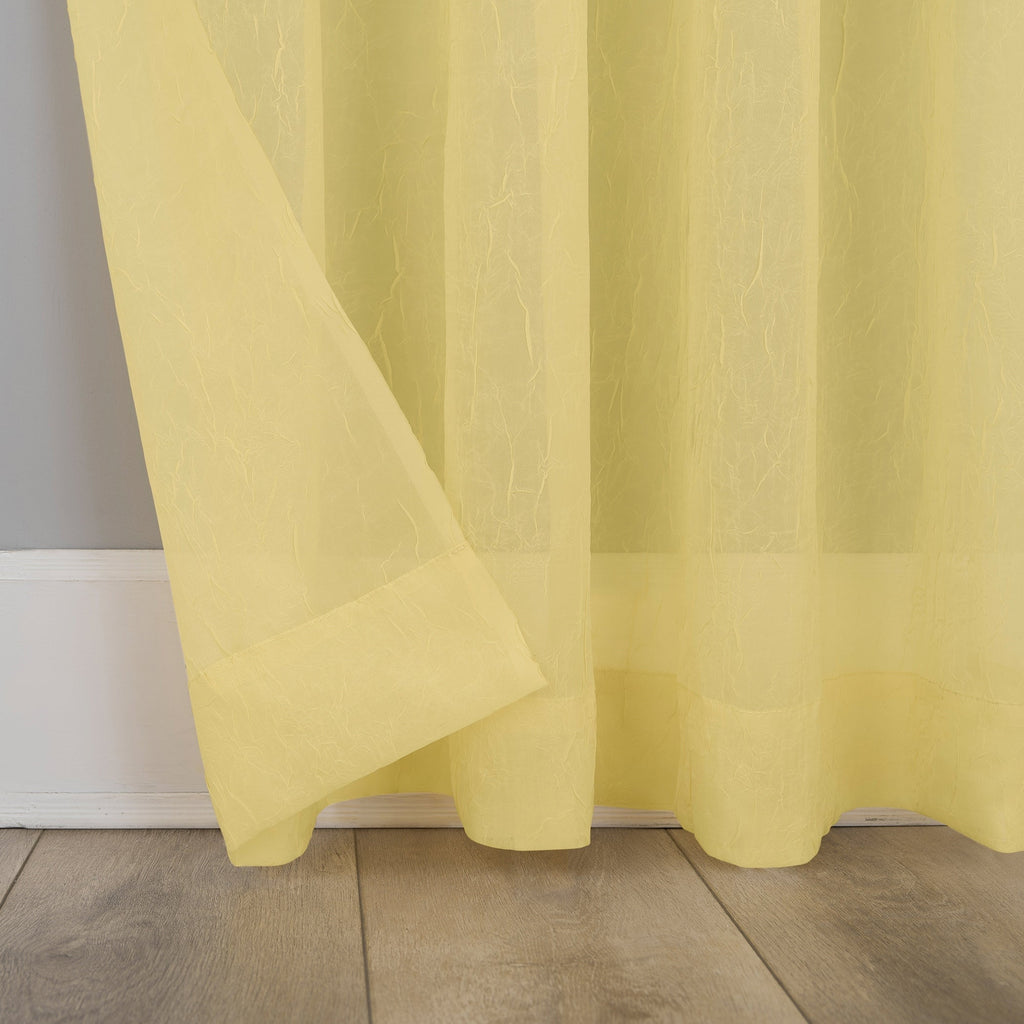N° 918 Erica Panneau de rideau 1 pièce en voile écrasé transparent avec passe-tringle, panneau simple