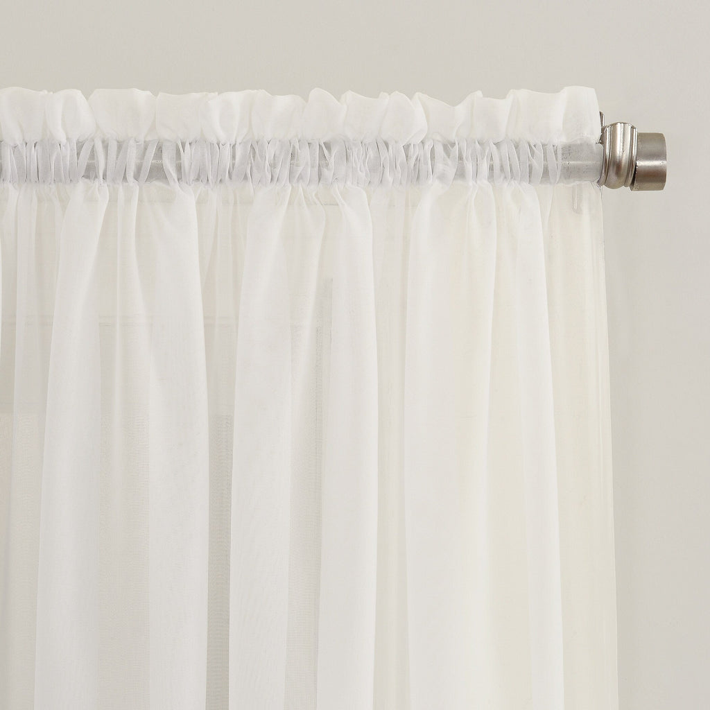N° 918 Erica Panneau de rideau 1 pièce en voile écrasé transparent avec passe-tringle, panneau simple