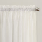 N° 918 Erica Panneau de rideau 1 pièce en voile écrasé transparent avec passe-tringle, panneau simple