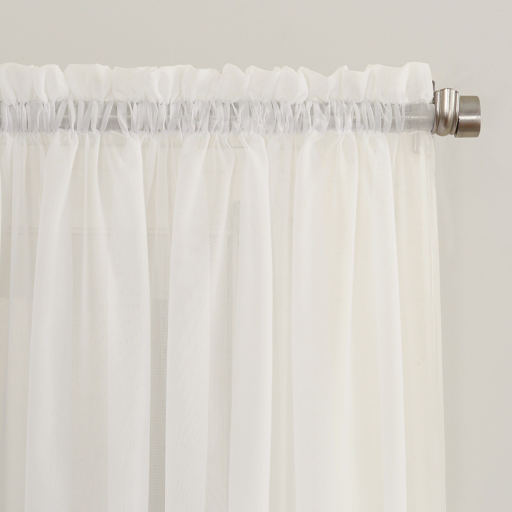 N° 918 Erica Panneau de rideau 1 pièce en voile écrasé transparent avec passe-tringle, panneau simple