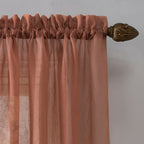 N° 918 Erica Panneau de rideau 1 pièce en voile écrasé transparent avec passe-tringle, panneau simple