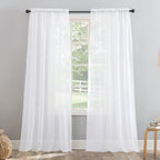 N° 918 Erica Panneau de rideau 1 pièce en voile écrasé transparent avec passe-tringle, panneau simple