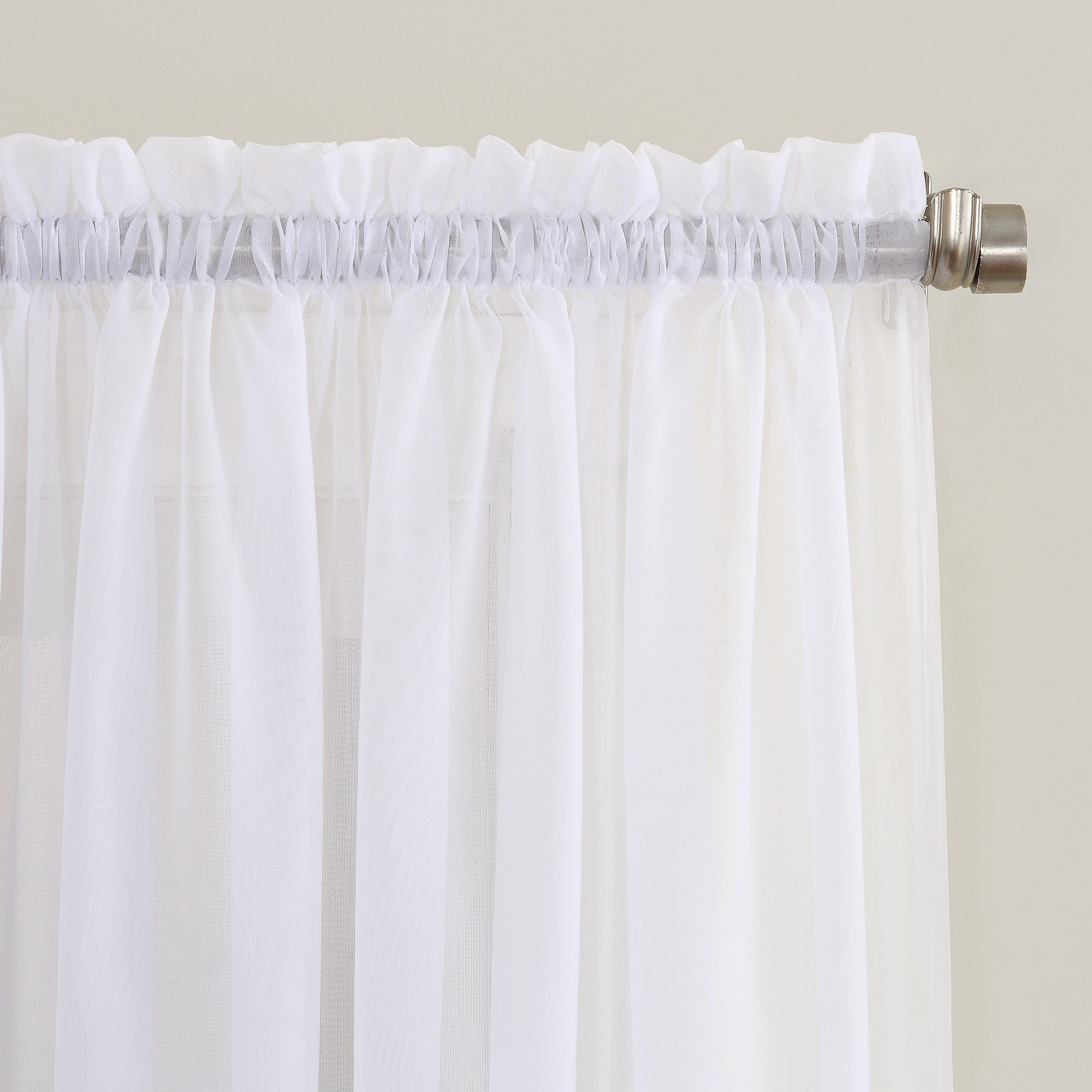N° 918 Erica Panneau de rideau 1 pièce en voile écrasé transparent avec passe-tringle, panneau simple