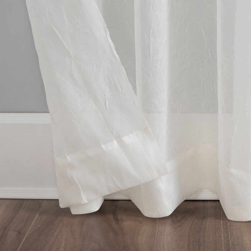 N° 918 Erica Panneau de rideau 1 pièce en voile écrasé transparent avec passe-tringle, panneau simple